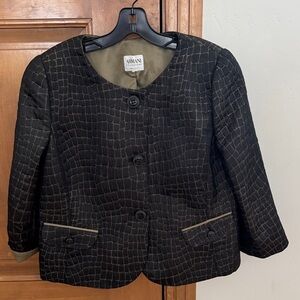 Armani Collezioni Black Textured Blazer